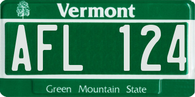 VT license plate AFL124