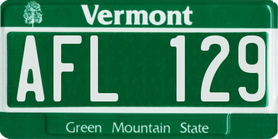 VT license plate AFL129