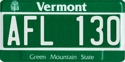 VT license plate AFL130