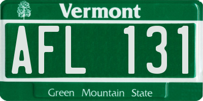 VT license plate AFL131