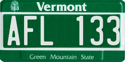 VT license plate AFL133