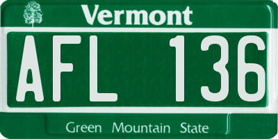 VT license plate AFL136