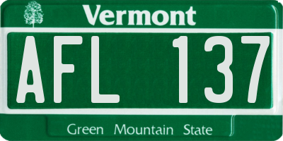 VT license plate AFL137