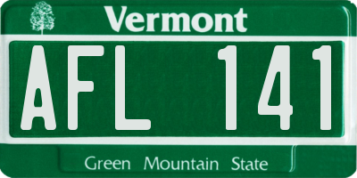 VT license plate AFL141