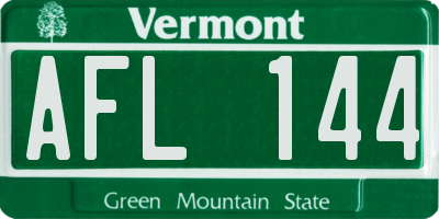 VT license plate AFL144