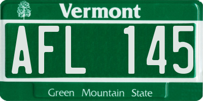 VT license plate AFL145