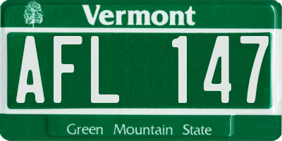 VT license plate AFL147