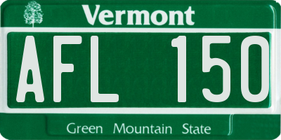 VT license plate AFL150