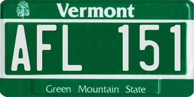 VT license plate AFL151