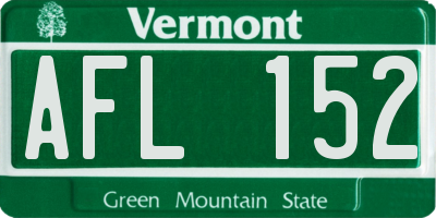 VT license plate AFL152