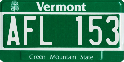 VT license plate AFL153