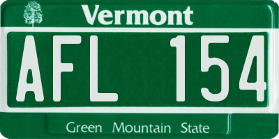 VT license plate AFL154