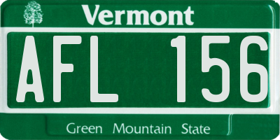 VT license plate AFL156