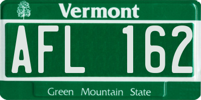 VT license plate AFL162