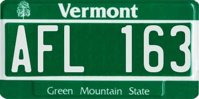 VT license plate AFL163