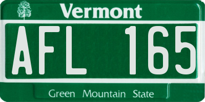 VT license plate AFL165