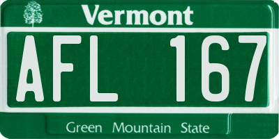 VT license plate AFL167
