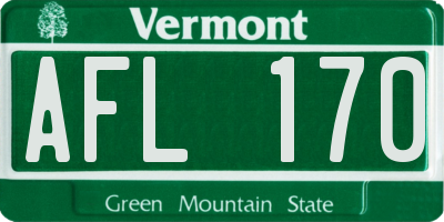 VT license plate AFL170