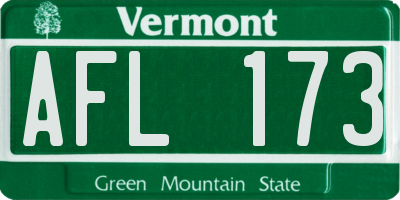 VT license plate AFL173