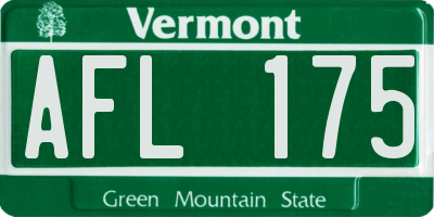 VT license plate AFL175