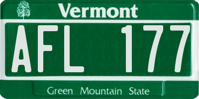 VT license plate AFL177