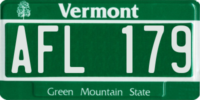 VT license plate AFL179