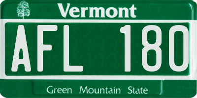 VT license plate AFL180