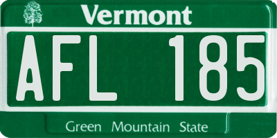 VT license plate AFL185