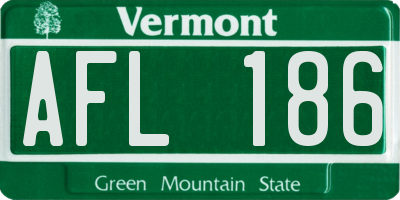 VT license plate AFL186