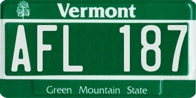 VT license plate AFL187