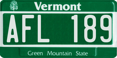 VT license plate AFL189