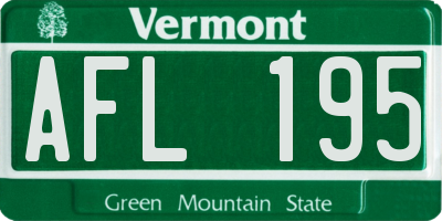 VT license plate AFL195