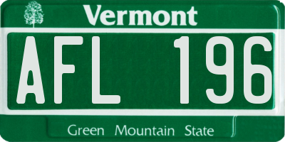 VT license plate AFL196