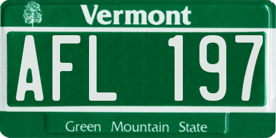 VT license plate AFL197