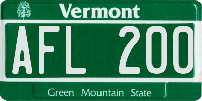 VT license plate AFL200