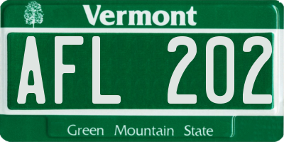 VT license plate AFL202