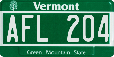 VT license plate AFL204