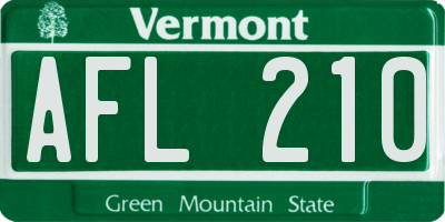VT license plate AFL210