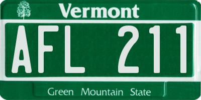 VT license plate AFL211