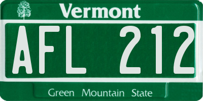 VT license plate AFL212