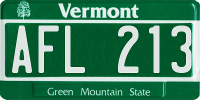 VT license plate AFL213