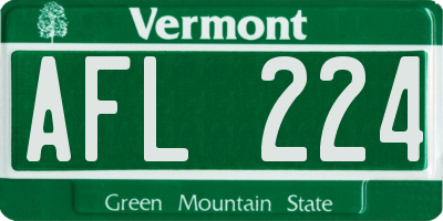 VT license plate AFL224