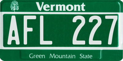 VT license plate AFL227