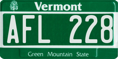 VT license plate AFL228