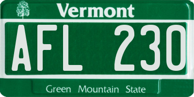 VT license plate AFL230