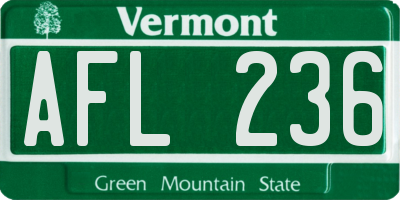 VT license plate AFL236