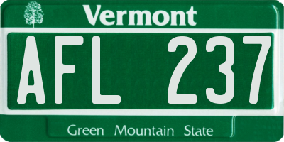 VT license plate AFL237