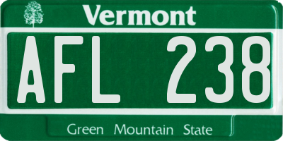 VT license plate AFL238