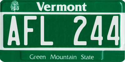 VT license plate AFL244