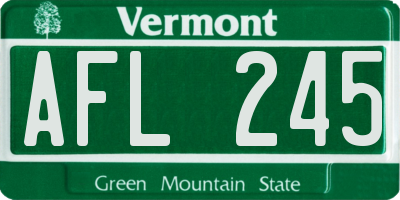 VT license plate AFL245